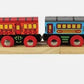 Big Jig Rails BJT421 Wooden Passenger Train Set W/Track / Engine & Three Cars