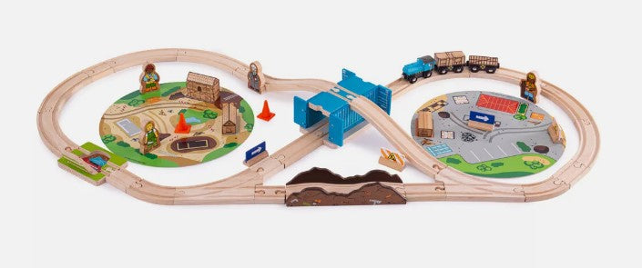 Big Jig Rails BJT071 Wooden Construction Train Set