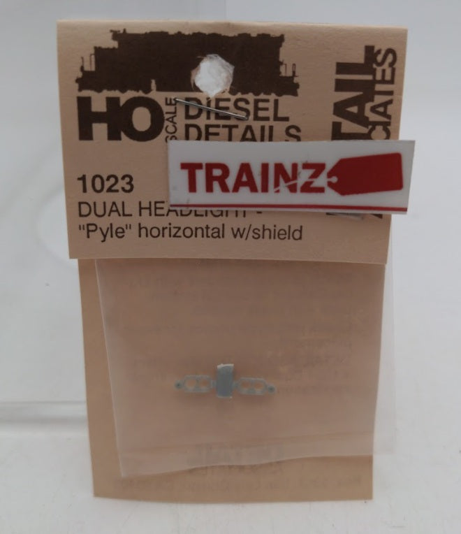 Detail Associates LT1023 HO Scale Dual Headlight-Pyle Horiz W/Shield (Pack of 2)