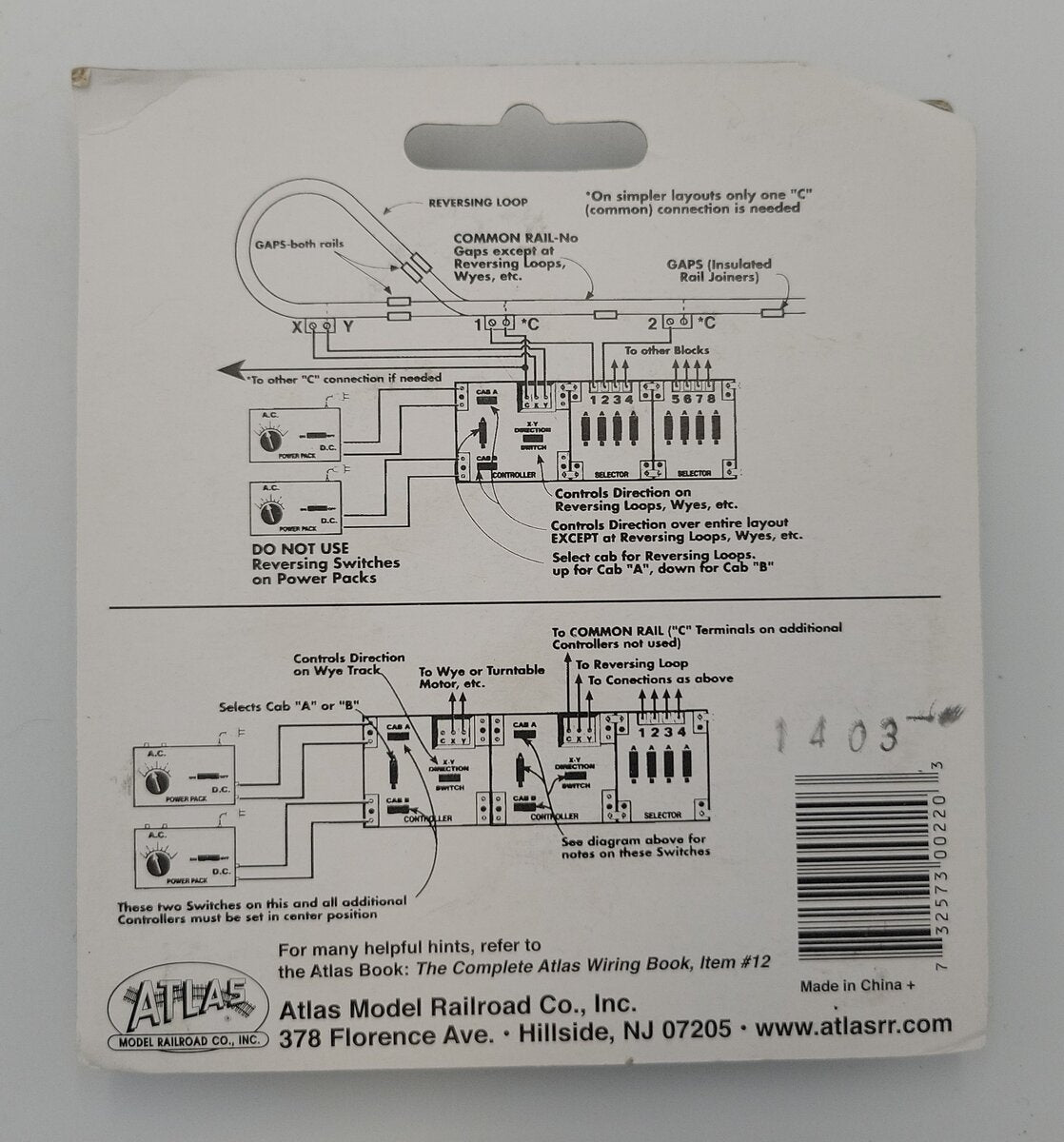 Atlas 220 HO Gauge Custom-Line 4 Switch Controller