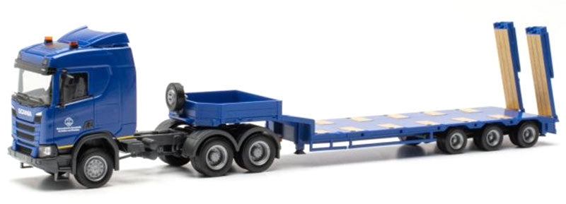 Herpa 747035 HO German Military Scania CR ND with Lowboy Trailer Plastic Model