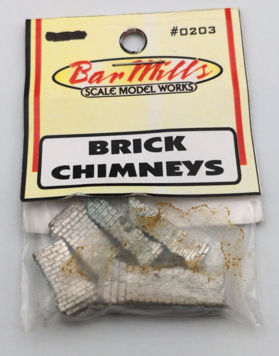Bar Mills 0203 HO Scale Brick Chimneys Metal (Pack of 5)