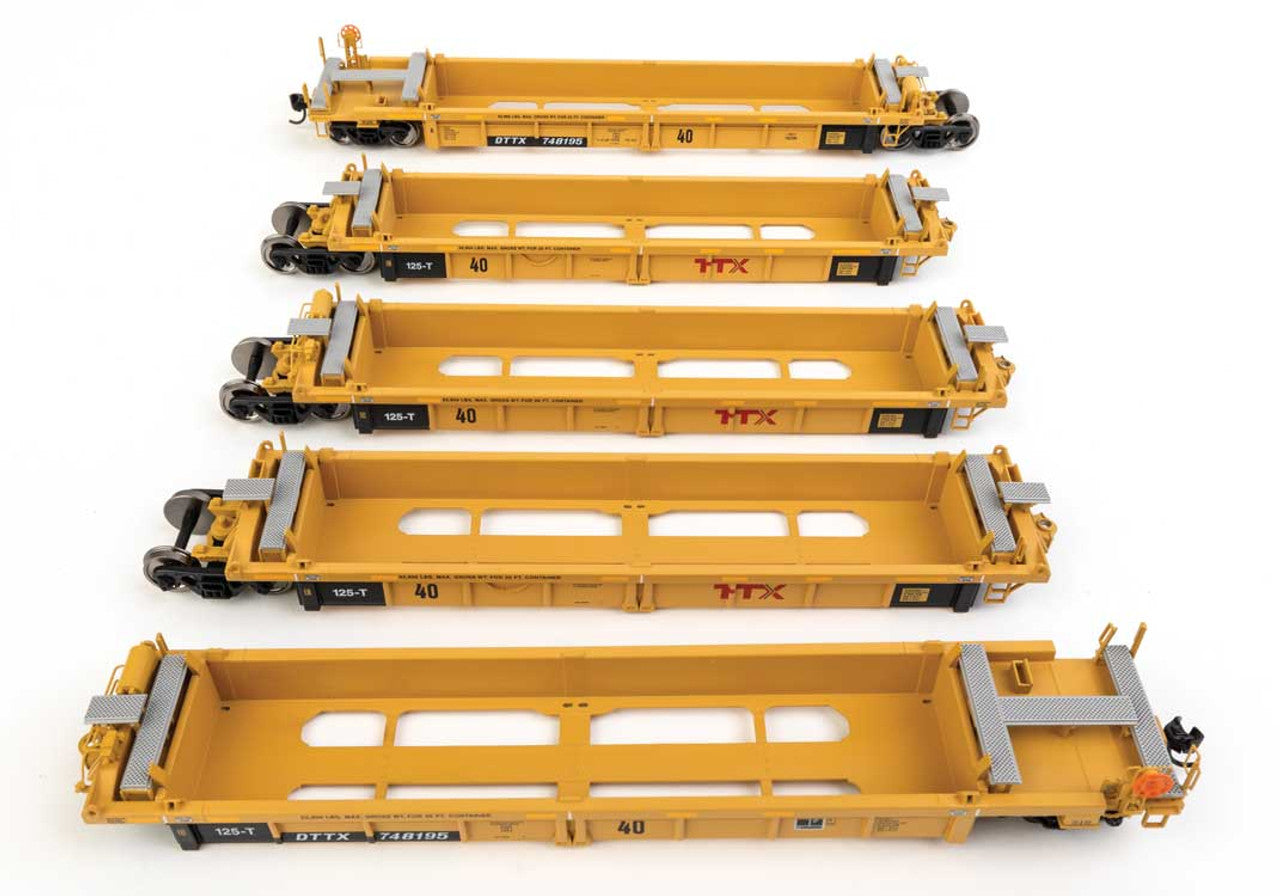 Walthers 910-55672 HO DTTX RTR Thrall Rebuilt 40' Well Car #748195 (Pack of 5)