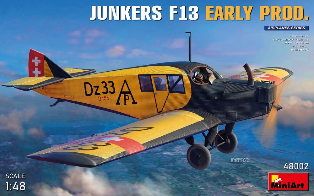 MiniArt 48002 1:48 Junkers F13. Early Prod. Aircraft Plastic Model Kit