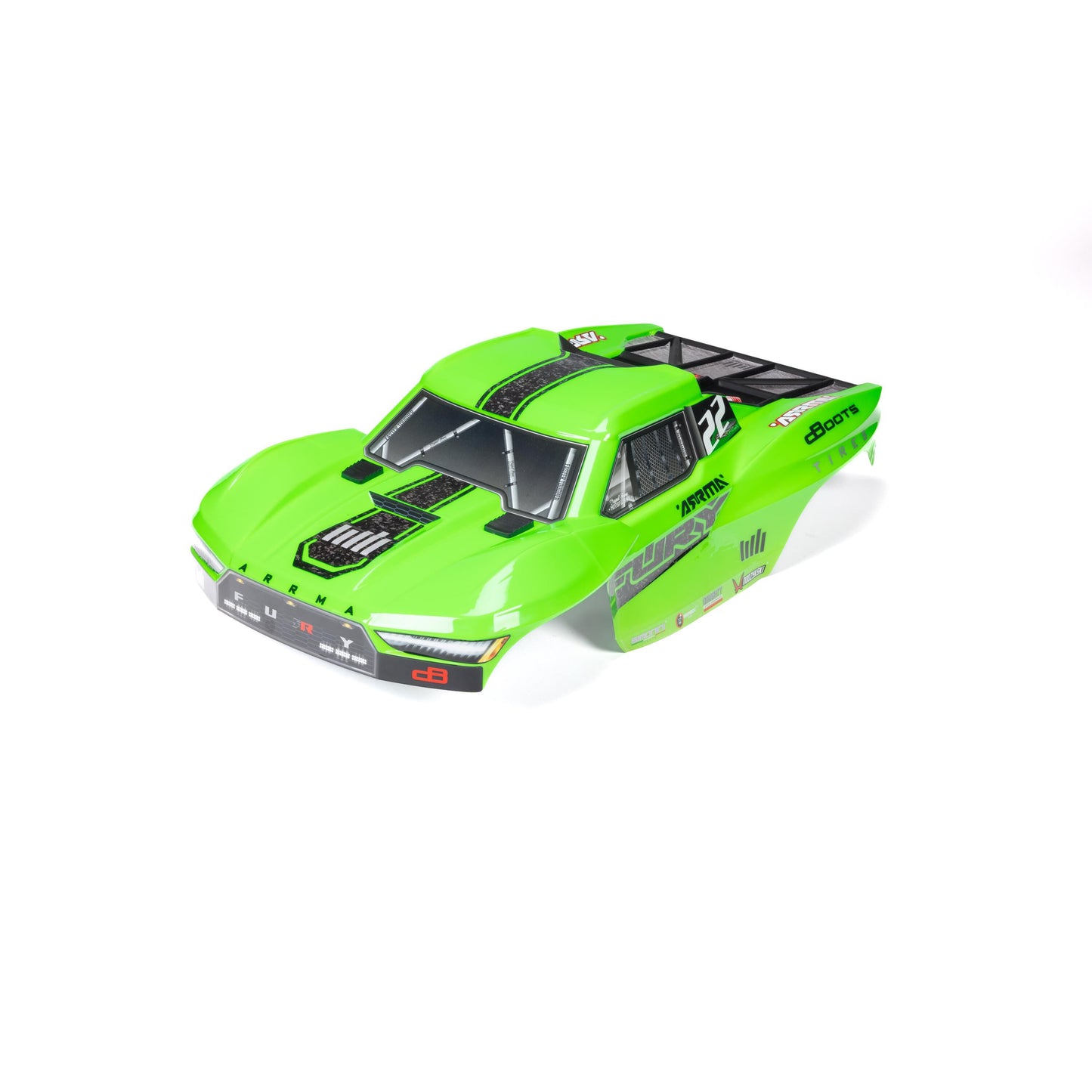 ARRMA ARA-1584 1:10 FURY 2WD Green Clipless Painted Trimmed Decaled Body Set