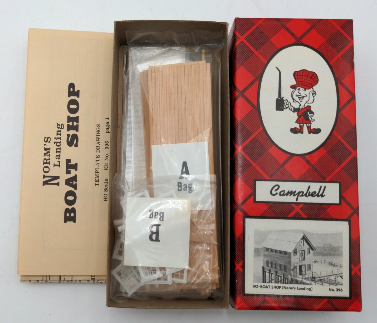 Campbell Scale Models 396-1595  HO Scale Norm's Landing Boat Shop Kit