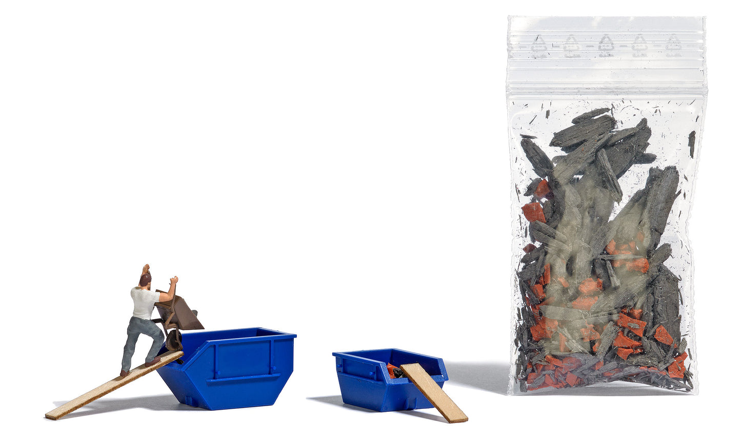 Busch 8281 N Filling Skip Dumpsters Action Set