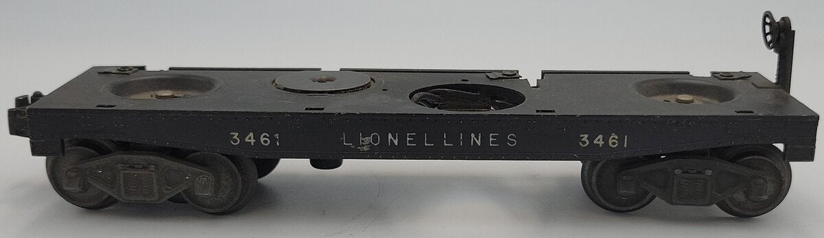 Lionel 3461 O Gauge Metal Log Dump Car Frame with Trucks and Brake
