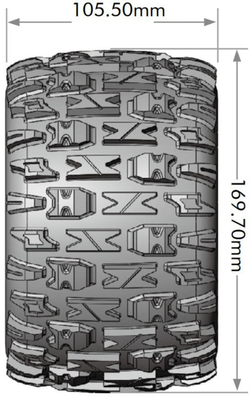 Louise R/C L-T3321X 1:8 MFT MT-Pioneer Sport Monster Truck Tires