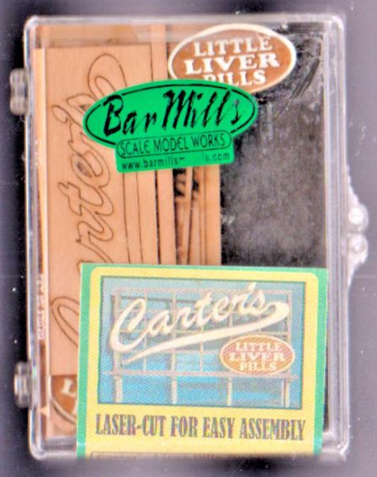 Bar Mills 90301 HO Scale Carter's Liver Pills Billboard Laser Cut Wooden Kit
