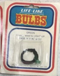 Life Like 01438 HO Scale Green 14 V/AC or DC Light-Up Bulbs (Pack of 2)