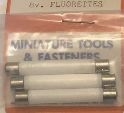 Walthers 942-353 HO Scale White Bulb Tubular 8 V Fluorettes (Pack of 3)