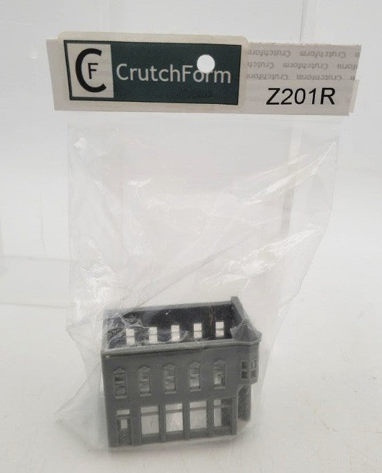 CrutchForm Z201R Z Scale 3D Printed Undecorated Plastic 2-Story Building