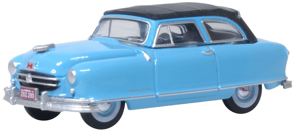 Oxford Diecast 87NR50001 HO Strato Blue 1950 Rambler Custom Landau Convertible