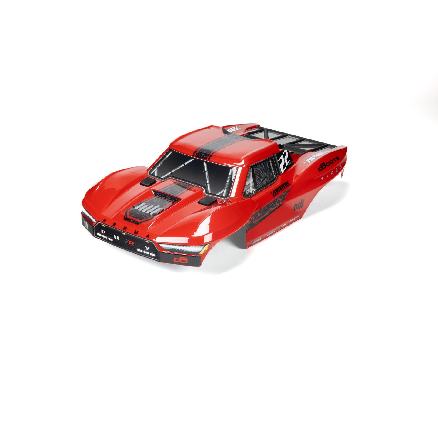 ARRMA ARA-1582 1:10 FURY 2WD Red Clipless Painted Trimmed Decaled Body
