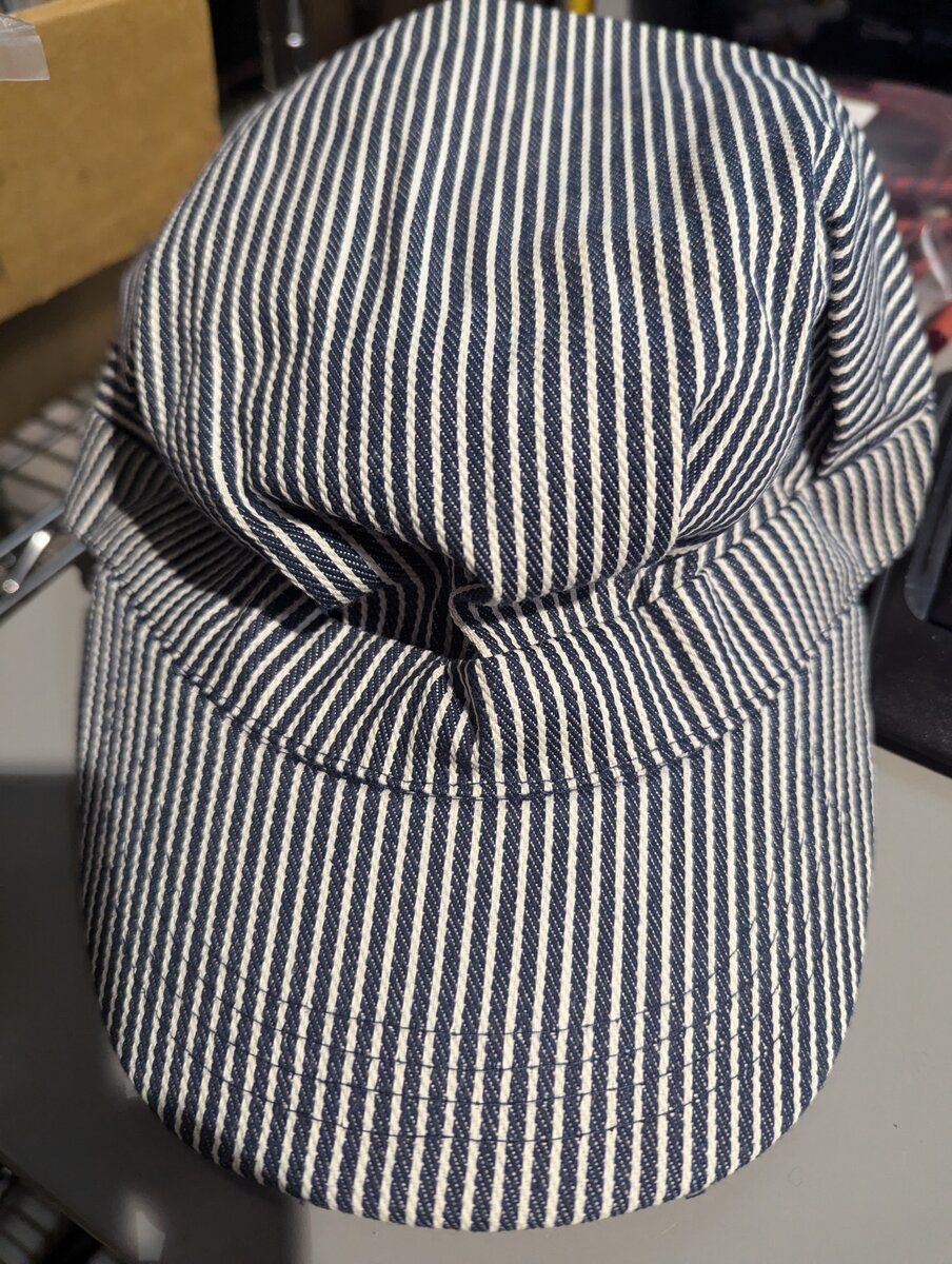 Country Trains EH-ONSC/E Blue & White Stripe Child Adjustable Engineer Hat