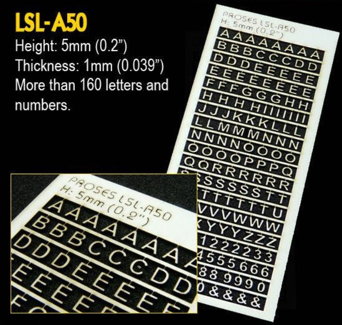 Proses Model Railway LSL-A50 All Scales LaserCut Letters & Numbers .2