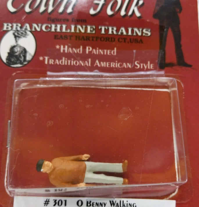 Branchline Trains 301 O Scale Town Folk Benny Walking Hand Painted Figure
