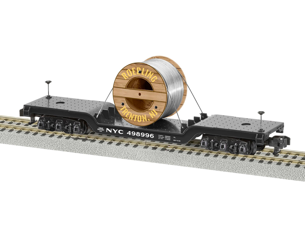 American Flyer 2119040 S NYC Roeblings Cable Depressed Center Flatcar #498996