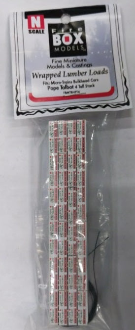 Firebox Models BHPT4 N Wrapped Lumber Load Fits Micro-Trains Bulkhead Car