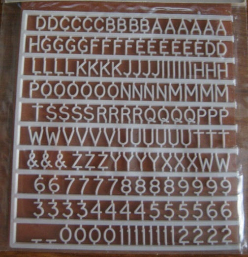 Slater's 1105 Wite 5 mm High Letters & Numerals