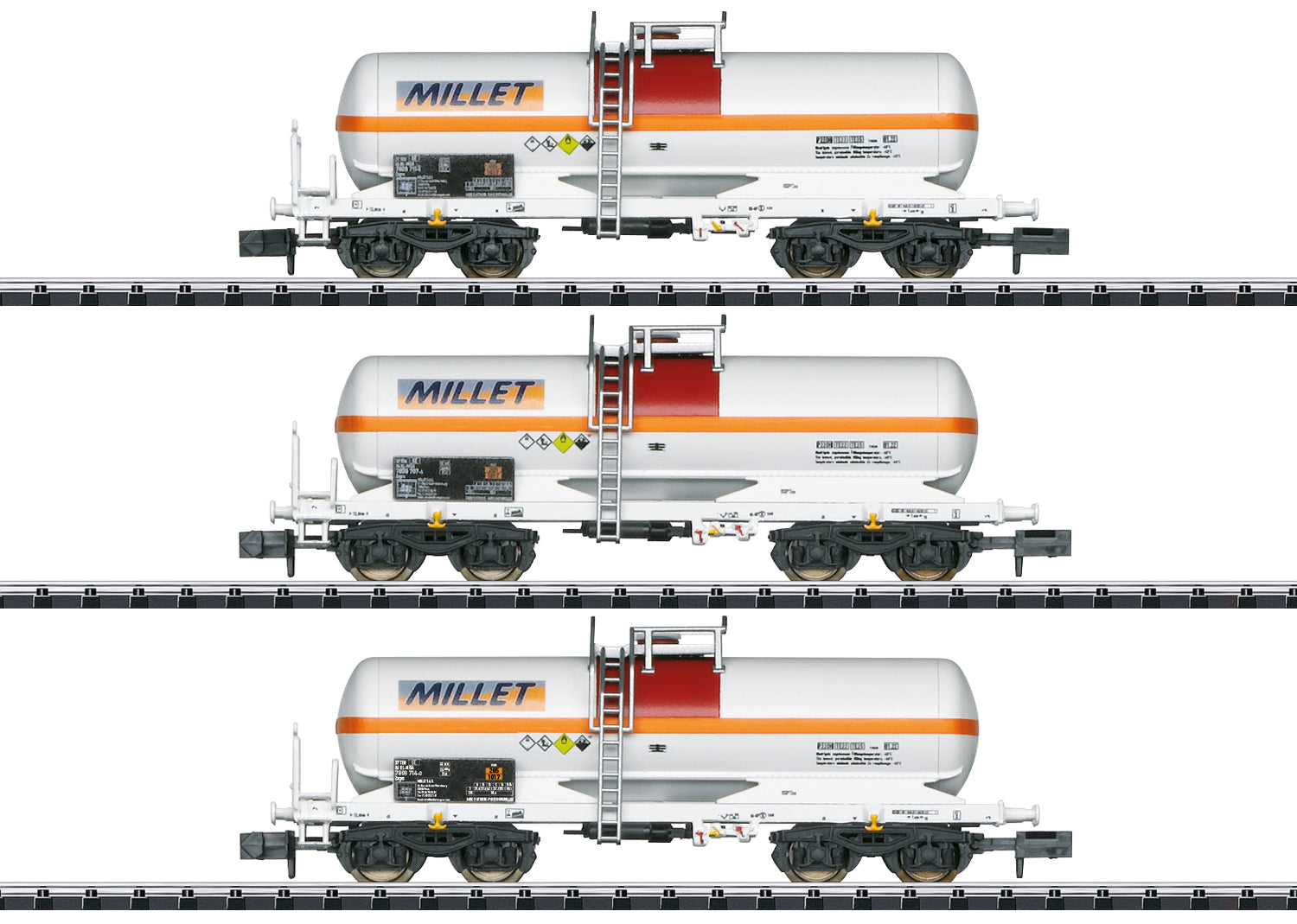 Minitrix 18266 N Millet 4-Axle Chemical Tank Car (Set of 3)