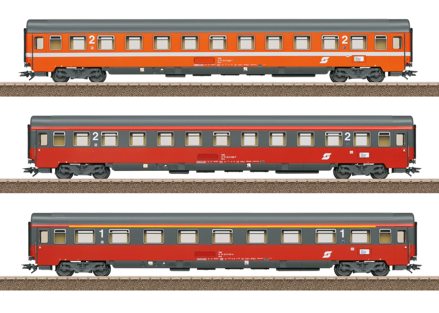 Trix 23111 HO OBB FD Mozart Passenger Car #2 (Set of 3)