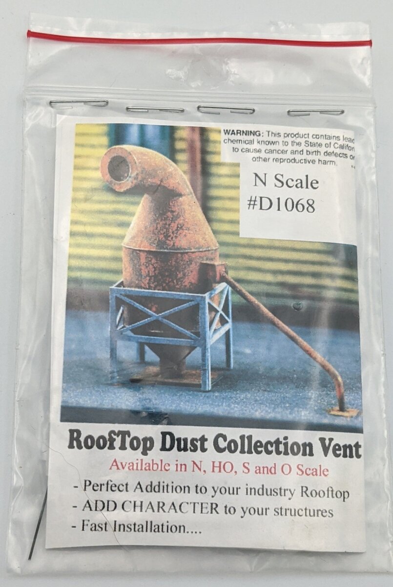 Model Tech Studios D1068 N Scale Rooftop Dust Collector Style 1 Kit