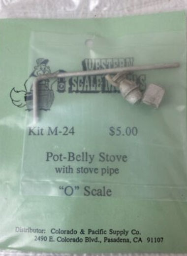 Western Scale Models M-24 O Scale Po-Bellyu Stove W/Syove Pipe Metal Kit