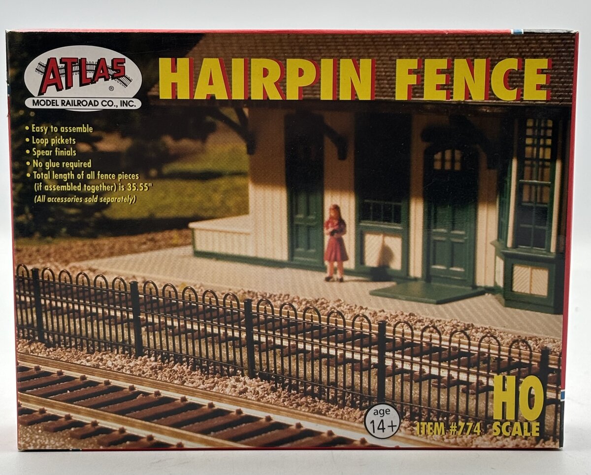 Atlas 774 HO Scale Hairpin Fence Building Kit