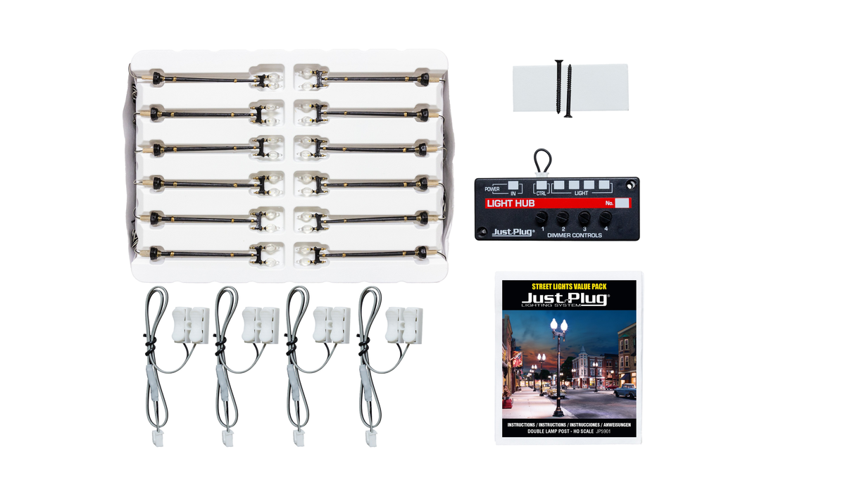Woodland Scenics JP5901 HO Double Lamp Post Value Pack (Pack of 12)