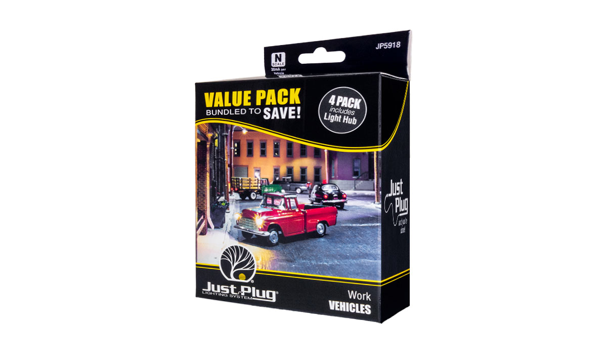 Woodland Scenics JP5918 N Work Vehicles Value Pack (Set of 4)
