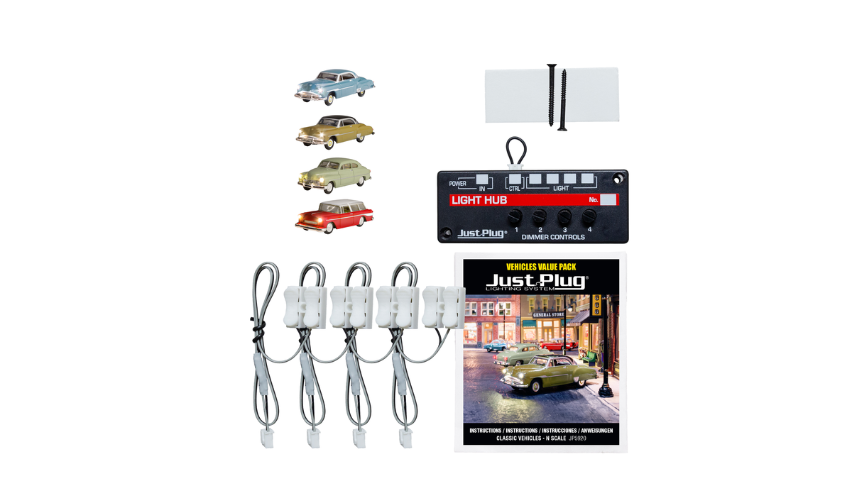 Woodland Scenics JP5920 N Classic Vehicles Value Pack (Set of 4)