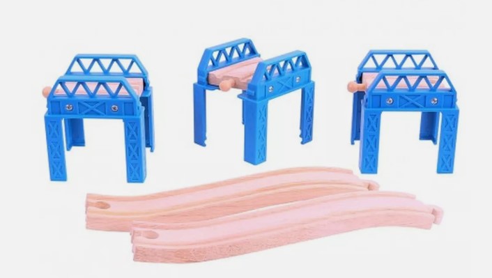 Big Jig Rails BJT056 Wooden & Plastic Construction Support Set