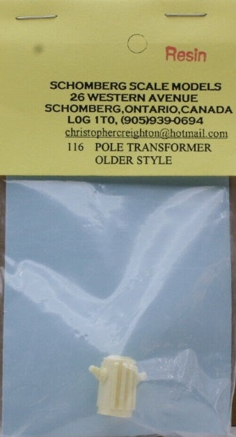 Schomeberg Scale Models 116 O Scale Pole Transformer Older Style Resin