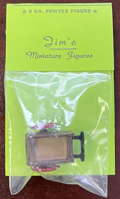 Jim's O Small 2-Wheel Wooden Wagon Pewter Figure