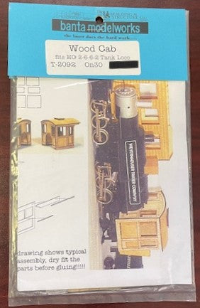 Banta Model Works T-2092 On30 Wood Cab Kit