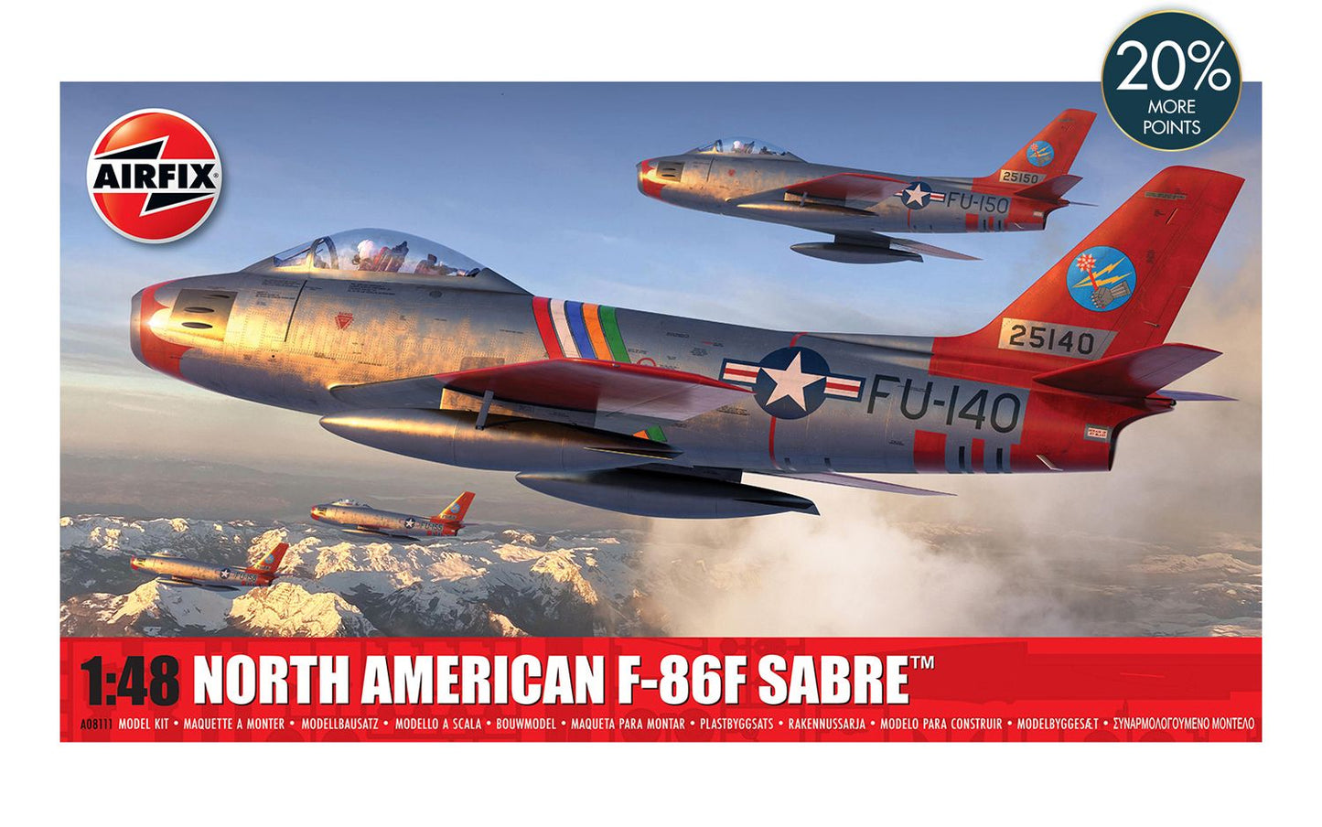 Airfix Products A08111 1:48 North American F-86F Sabre Aircraft Plastic Kit
