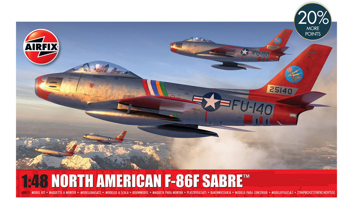 Airfix Products A08111 1:48 North American F-86F Sabre Aircraft Plastic Kit