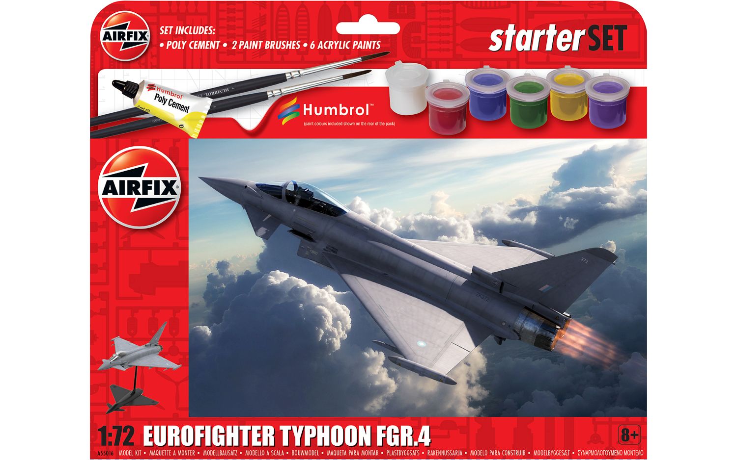 Airfix Products A55016 1:72 Starter Set Eurofighter Typhoon FGR.4 Plastic Kit