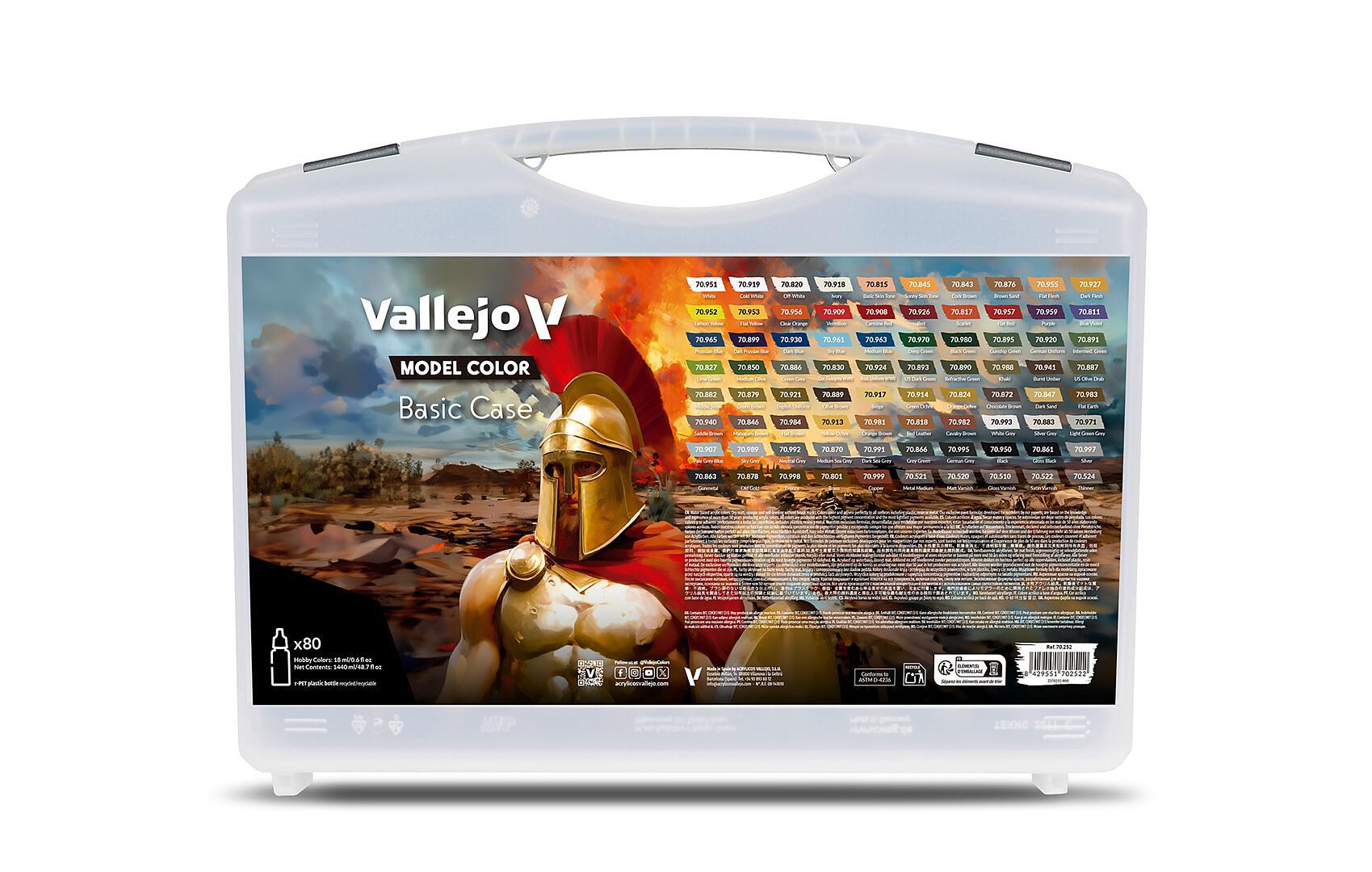 Vallejo Paint 70252 Model Color Basic Case 18 ml Paint Bottle (Set of 80)