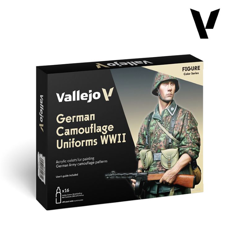 Vallejo Paint 70261 German Camo Uniforms WWII Figure Acrylic Paint (Set of 16)