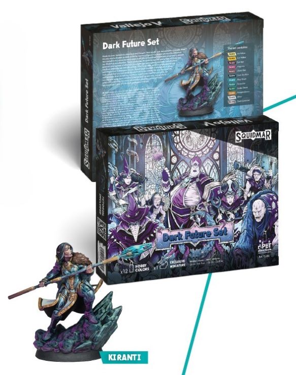 Vallejo Paint 72202 Dark Future Acrylic Paint w/Squidmar Miniatures (Set of 12)