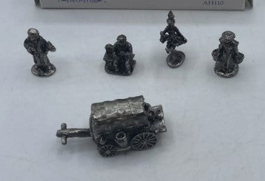 The Americana Pewter Collection AH110 Covered Wagon & 4 Various Figures