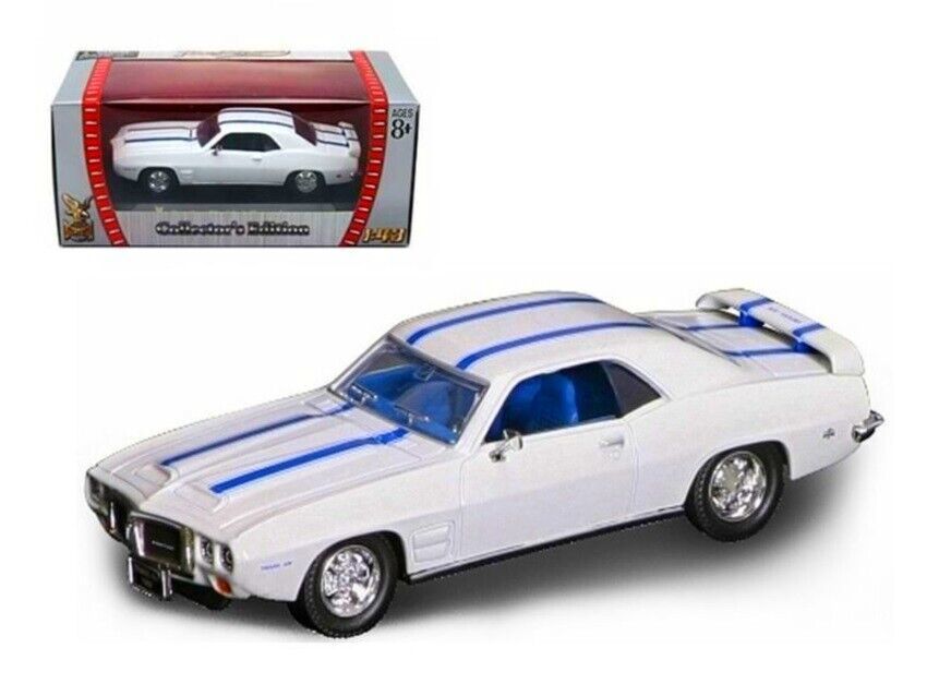 Road Signature 94243 1:43 1969 Pontiac Firebird Trans Am - White/Blue Stripes