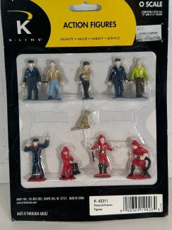 K-Line K-42311 O Scale Action Figures:  Firefighters, Police, & Construction