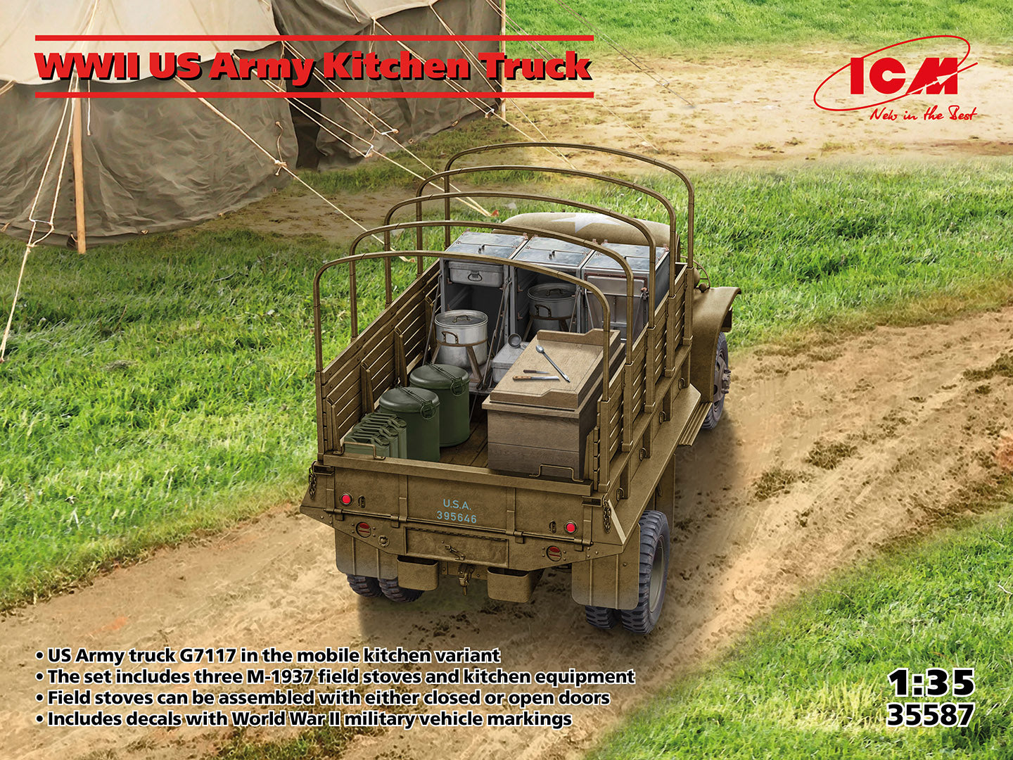 ICM 35587 1:35 WWII US Army Kitchen Truck Plastic Model Kit
