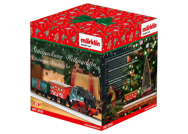 Marklin 29124 Christmas HO Steam Starter Train Set w Snow Covered Track