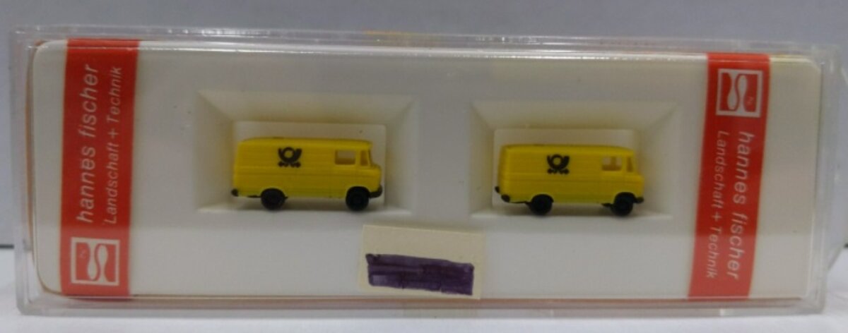 Hannes Fisher 840 Z Scale Yellow Landschaft + Technik Van Postauto (Pack of 2)