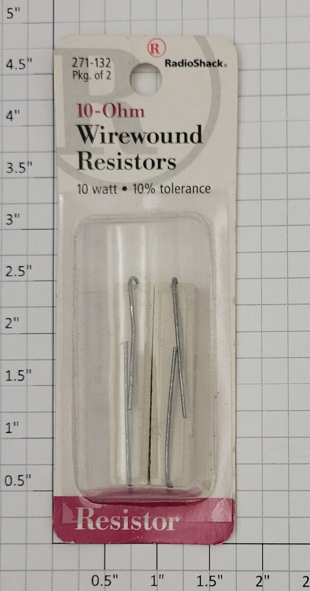 Radio Shack 271-132 10 OHM Wire Wound Resistors (Pack of 2)